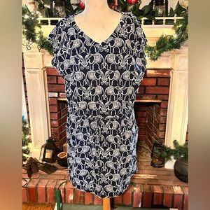 Crown & Ivy 2x fun summer dress navy white